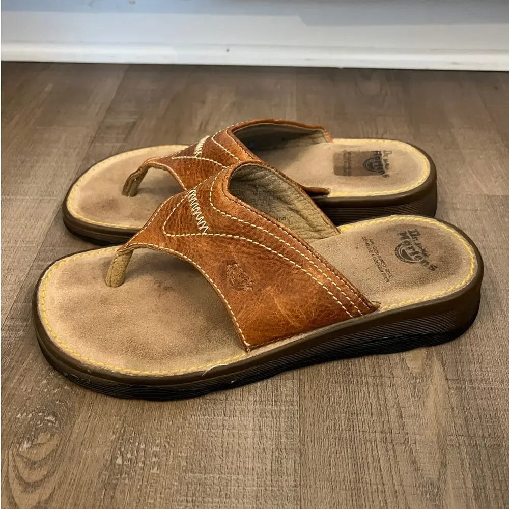 Vtg Dr. Martens Brown Leather Thong AirWair Sandals